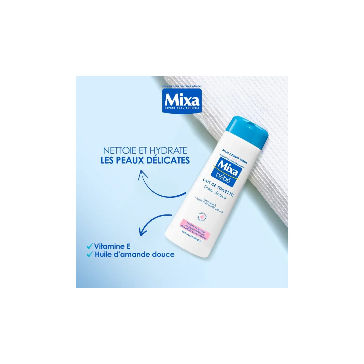 Mixa Bébé Lait de Toilette Très Doux 300ml