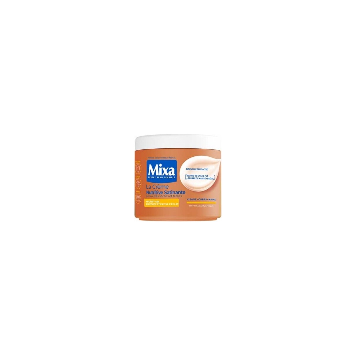 Mixa Crème Nutritive Satinante Peaux Très Sèches et Ternes 400ml