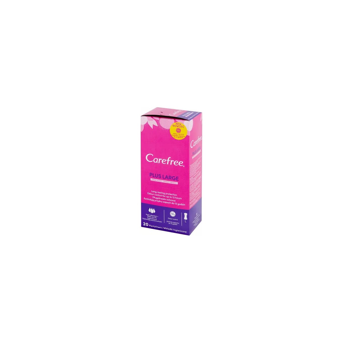 Carefree Plus Large Fresh Pantyliners - 20 Pieces
