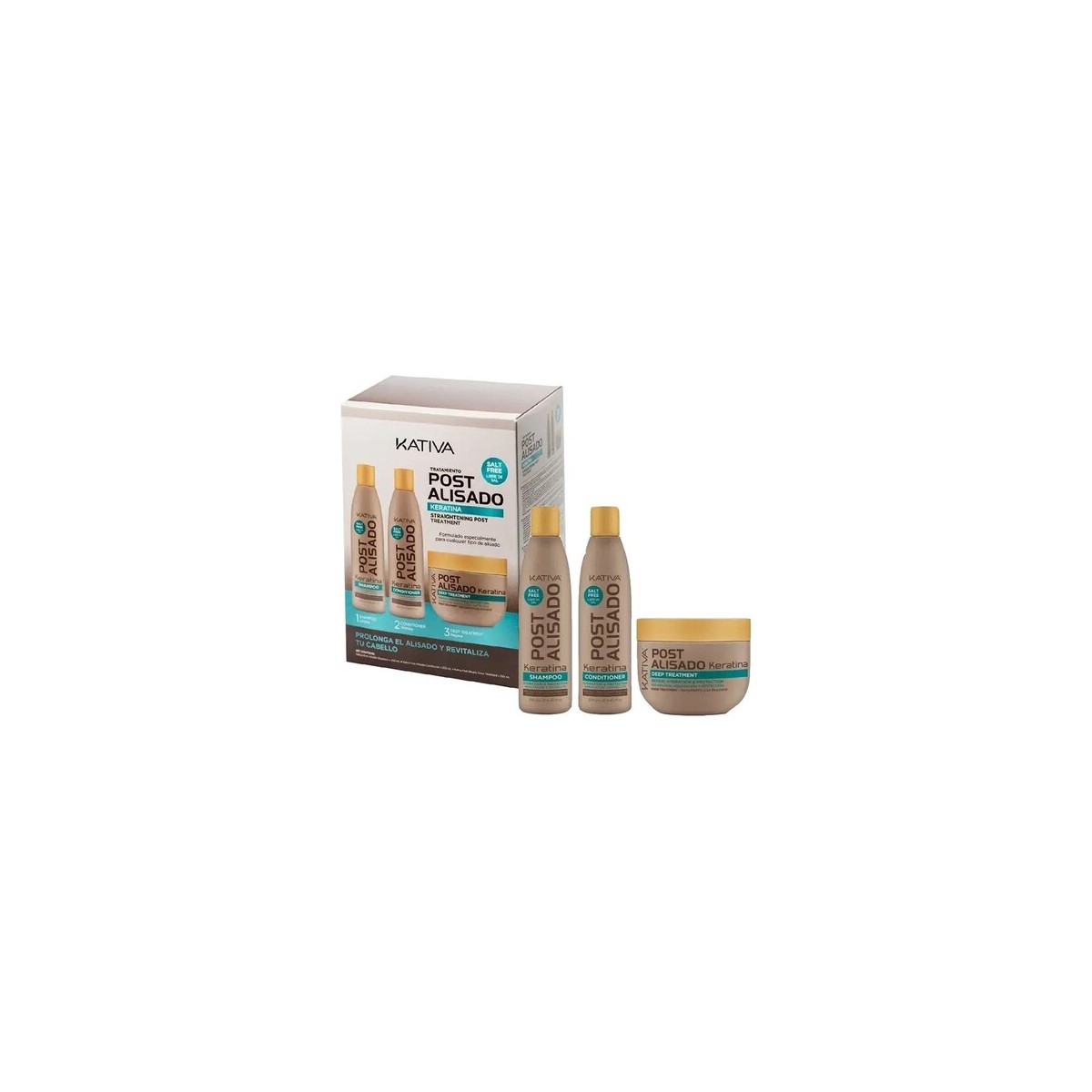Kativa Post Alisado Keratin Hair Care Kit 3x250ml