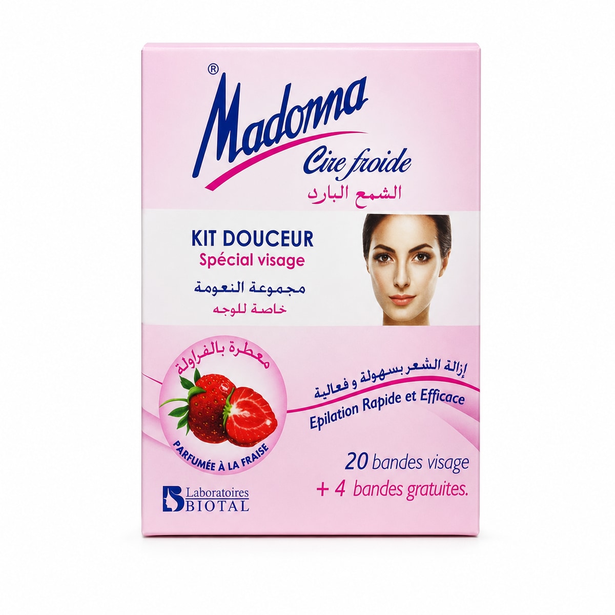Cire Froide Kit Douceur Visage Fraise 20+4 — 24 شريحة