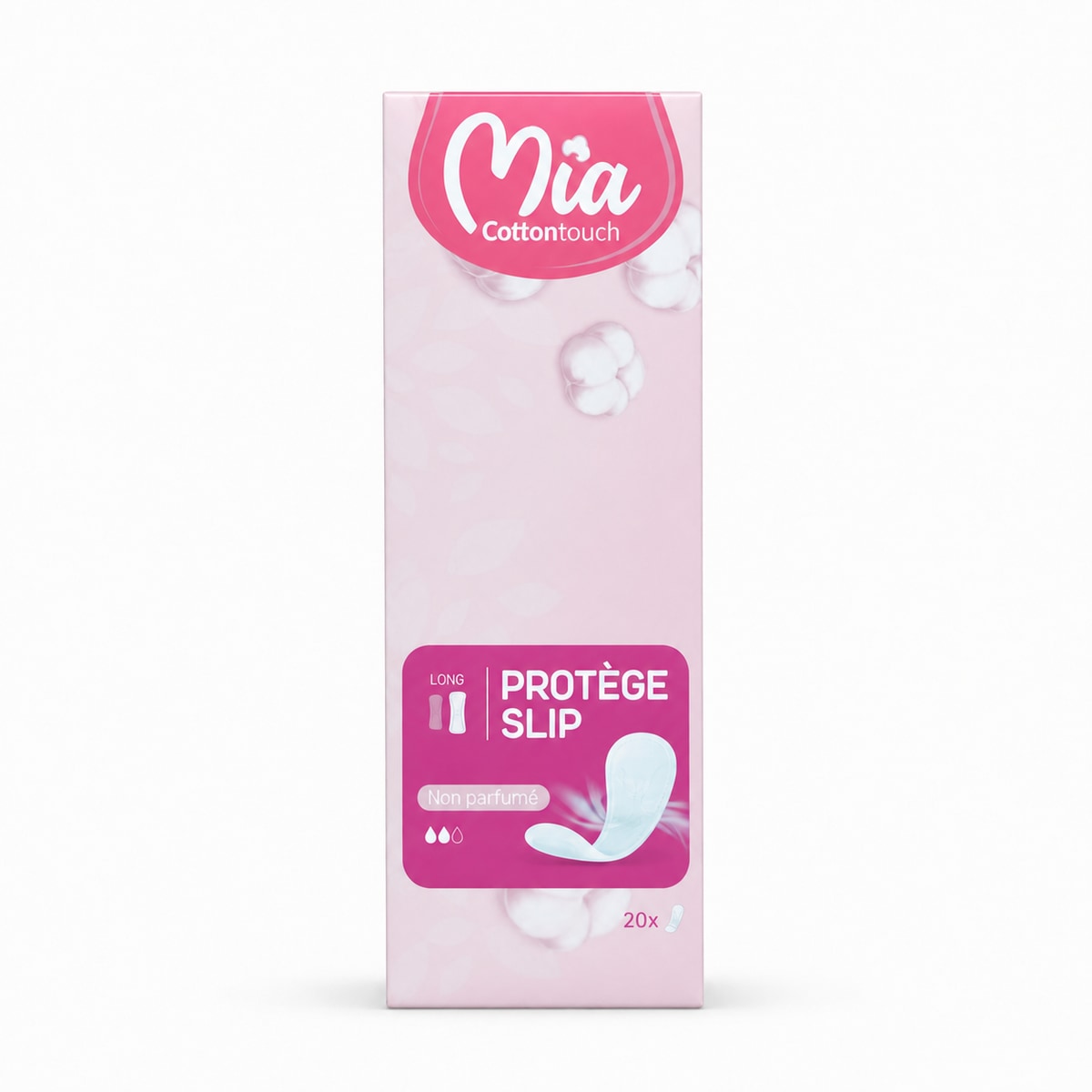 Mia Cottontouch Protège-Slips Longs Non Parfumés — 20 unités
