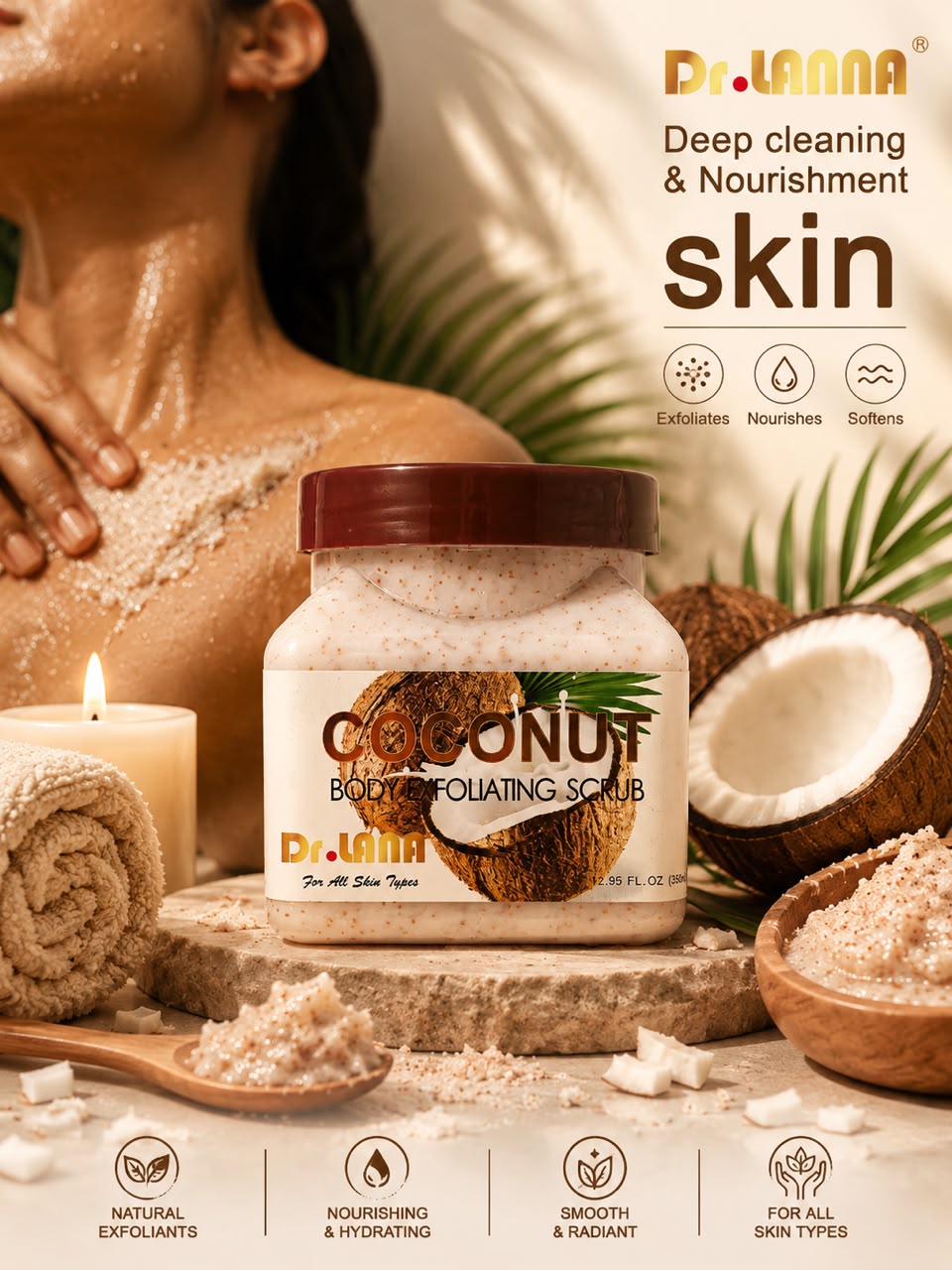 مقشر الجسم Dr. Lanna Coconut 350 مل