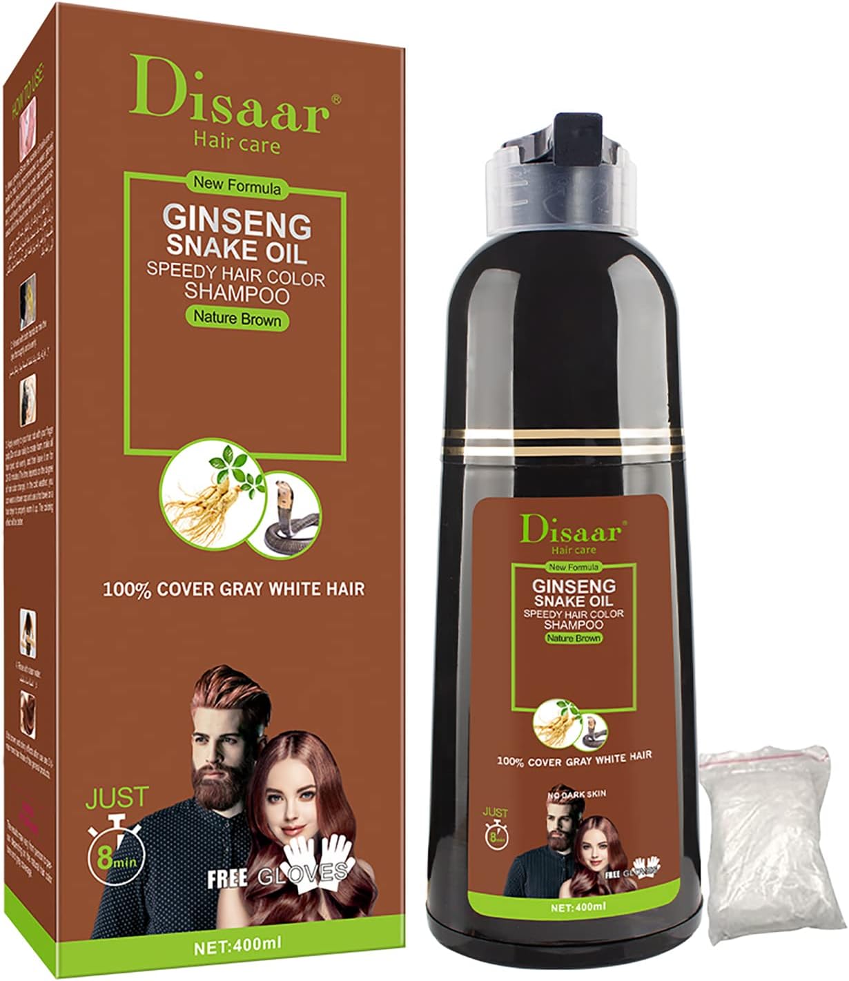 Disaar Beauty Speedy Hair Dye Shampoo — Natural Brown — 400 ml